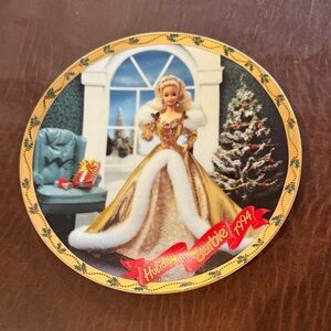 Barbie Holiday Ornament with Gold and White Gown